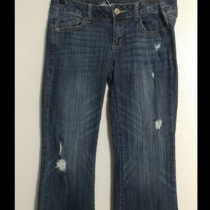 Forever 21 Distressed Denim Blue Jeans